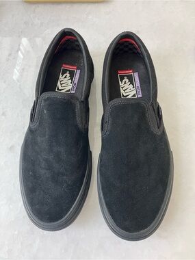 Vans Black Suede Slip-On Loafers